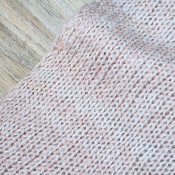 🐞Mauve & White Variegated Soft Knit Poncho Sweater One Size - Picture 7 of 9